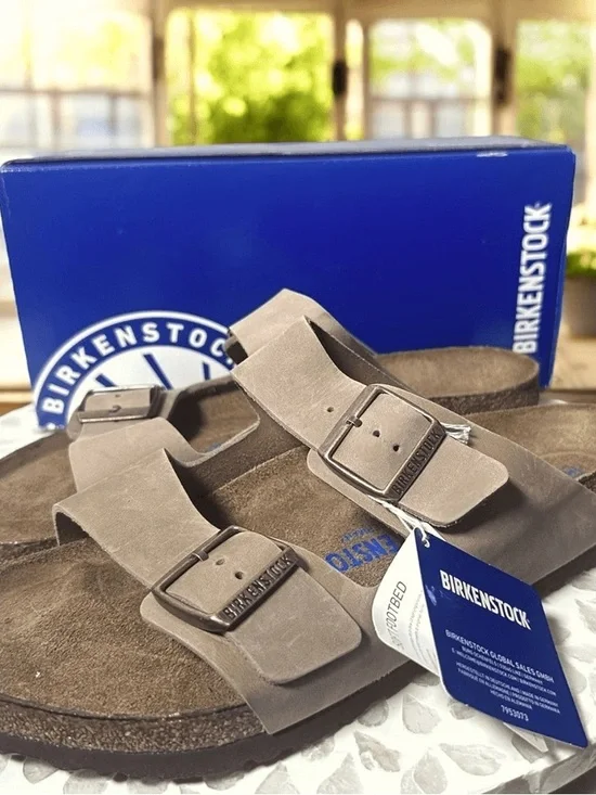 Birkenstock Women's Two-Strap Suede Sandals - Taupe/Brown - Picture 4 of 5